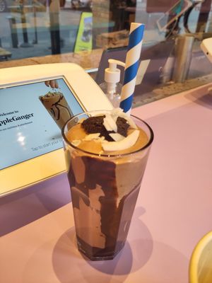 Coconut chocolate "cake shake" at DoppleGanger in Cambridge