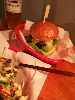 Burger at DoppleGanger in Cambridge