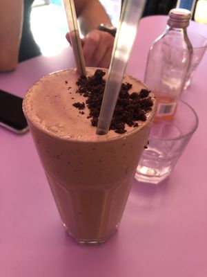 Salted caramel brownie shake at DoppleGanger in Cambridge