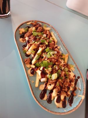 Duck fries at DoppleGanger in Cambridge