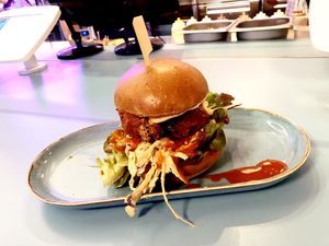 Vegan spicy chicken burger   at DoppleGanger in Cambridge