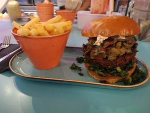 Absolutely delicious Swish burger 😍 at DoppleGanger in Cambridge