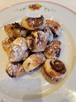 Hot Vegan hazelnut pastry dessert at  Cafe Landwer in Vaughan