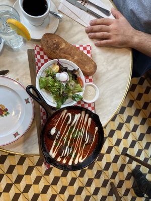 Vegan shakshuka  at  Cafe Landwer in Vaughan