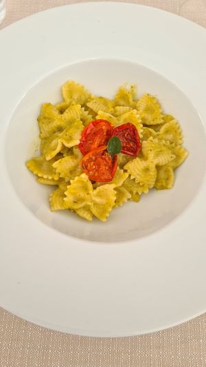 Fusilli with courgette cream at Zenit Spa Hotel in Giulianova