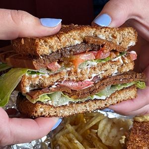 The vegan BLT. Dang, that’s a big sammich!   at Old Abe & Co. in Rochester