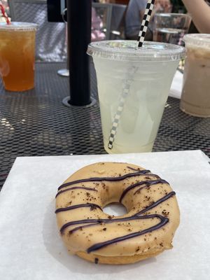 Basil lemonade and vegan doughnut   at Old Abe & Co. in Rochester