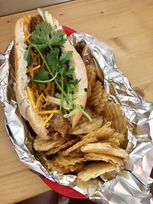 Vegan dog!! at Old Abe & Co. in Rochester