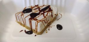 Vegan Cheezcake with date syrup at Old Abe & Co. in Rochester