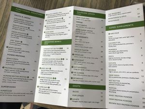 Menu at Wellness Warehouse - V&A Waterfront in Cape Town