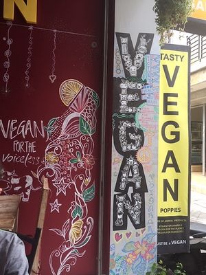 Front of restaurant at Vegan Bali in Kuta