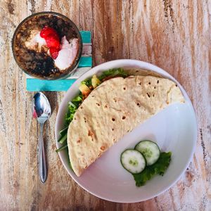 Tortilla salad  at Vegan Bali in Kuta