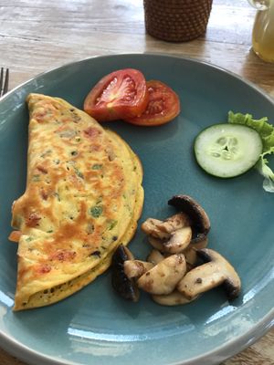 Chickpea omelette -amazing  at Vegan Bali in Kuta