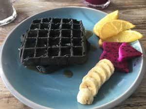 Black Waffles!  at Vegan Bali in Kuta