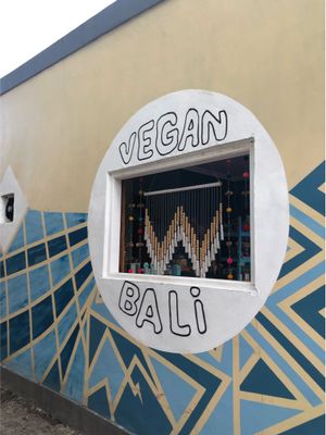 Outside the restaurant  at Vegan Bali in Kuta