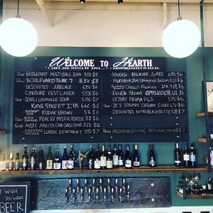 Rustic setting at Hearth Artisan Pizza in Anchorage