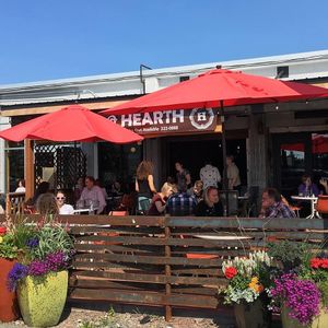 Outdoor seating in the summer! at Hearth Artisan Pizza in Anchorage
