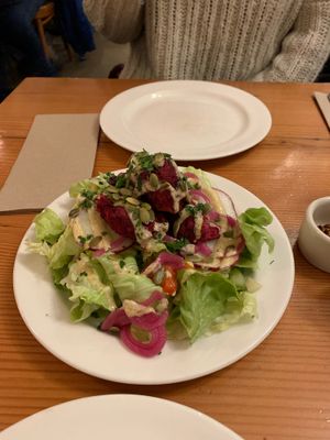 walnut beat balls appetizer. such a nice flavor!  at Hearth Artisan Pizza in Anchorage