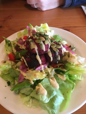 Special beet-ball appetizer  at Hearth Artisan Pizza in Anchorage
