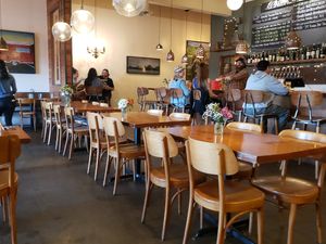 Bar and seating. Plus they have a private room. at Hearth Artisan Pizza in Anchorage