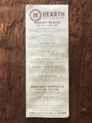 Weekend brunch at Hearth Artisan Pizza in Anchorage