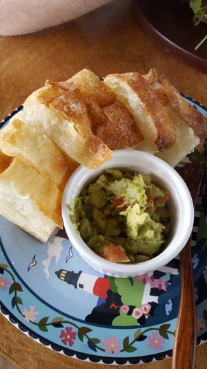 Ciabatta with guacamole. at Cafe Jeju 901 in Jeju