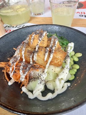 Sushi bowl  at Wagamama in Bratislava