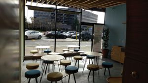 slick and modern interior at Green Den in Fort Lee