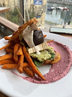 Vegan tower burger   at Two Buoys Bistro in St Julians