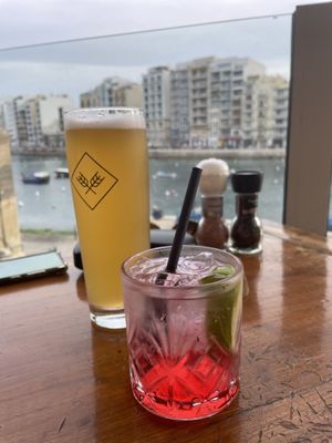 Lovely view and yummy cocktails!  at Two Buoys Bistro in St Julians