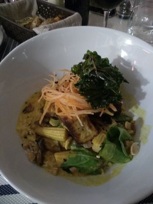 Crispy tofu stir fry at Two Buoys Bistro in St Julians