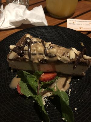 Vegan cheesecake at Bukit Cafe in Pecatu