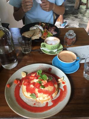 Gigantic Vegan Banana pancakes for 65k++ at Bukit Cafe in Pecatu