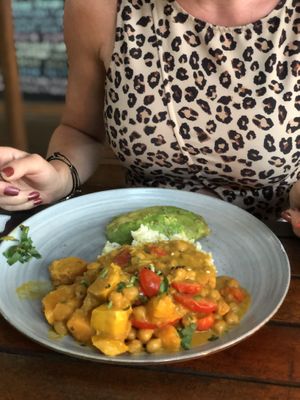 Chickpea vegan curry at Bukit Cafe in Pecatu