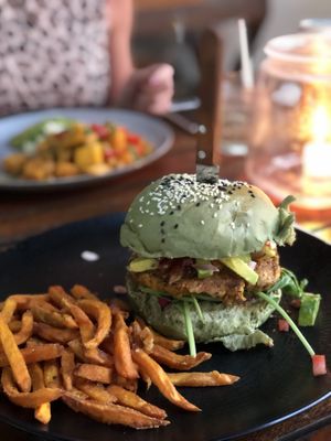 Tempeh burger  at Bukit Cafe in Pecatu