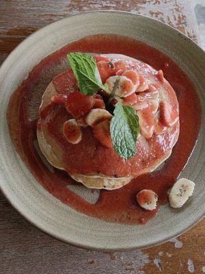 Vegan pancakes at Bukit Cafe in Pecatu