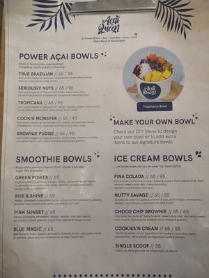 Menu at Acai Queen - Gootama in Ubud