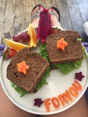 Tempeh bacon sandwich  at Acai Queen - Gootama in Ubud