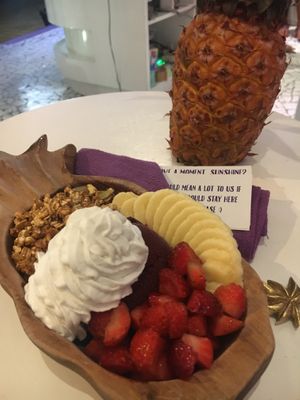 Brazilian açai bowl. Proper açai sorbet (not smoothie bowl) like in Brazil  at Acai Queen - Gootama in Ubud