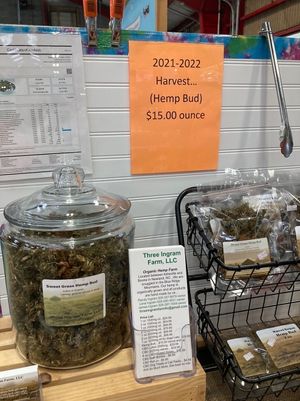 Hemp vendor  at WNC Farmers' Market in Asheville