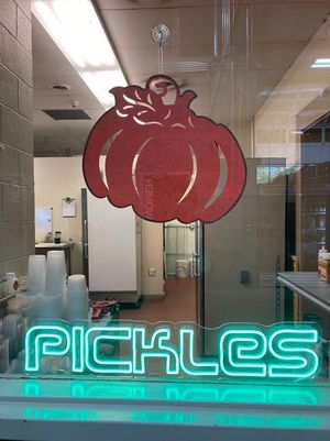 Pickle vendor  at WNC Farmers' Market in Asheville