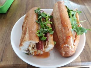 Pate sandwich at Kuan Im Yok in Vientiane