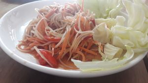 Spicy somtam at Kuan Im Yok in Vientiane