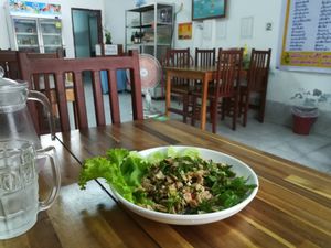 Laab at Kuan Im Yok in Vientiane