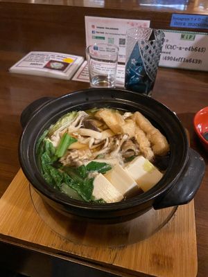 The mushroom hot pot - highly recommend! This was huge! at Itoya in Matsumoto