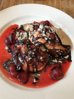 Raspberry pancakes @ Loudons, Edinburgh  at Loudons Cafe and Bakery - Fountainbridge in Edinburgh
