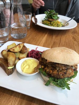 Loudons veggie burger (confirmed all vegan) at Loudons Cafe and Bakery - Fountainbridge in Edinburgh