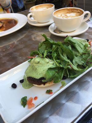 Vegan Benny with veggie haggis and mushrooms at Loudons Cafe and Bakery - Fountainbridge in Edinburgh