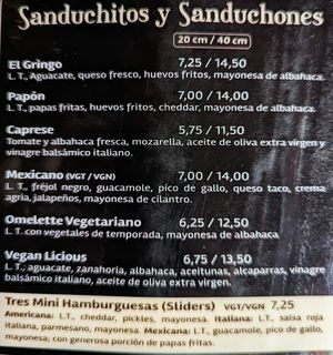 Vegetarian menu page 1 of 6, February 2023 at El Gringo y la Gorda  in Latacunga