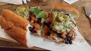 Mexicano sandwich (bigger than it looks). at El Gringo y la Gorda  in Latacunga